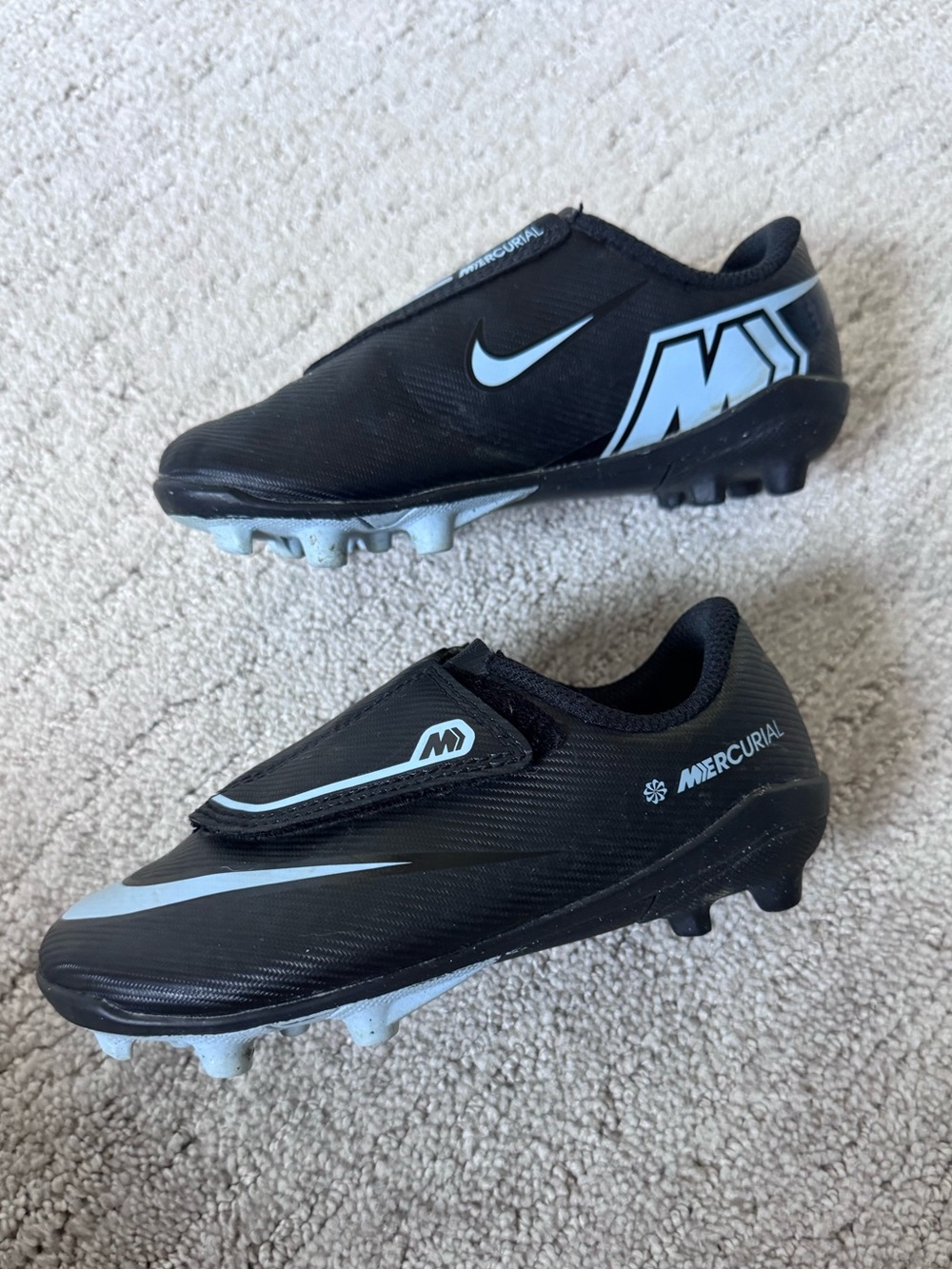 2/$20 Nike Mercurial Vapor 16 Club Soccer Cleats Black Blue Kids 10C